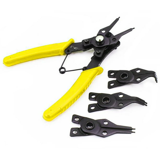 Snap Ring Pliers 4 Interchangeable Head Multi Use Clamps Opening Plier